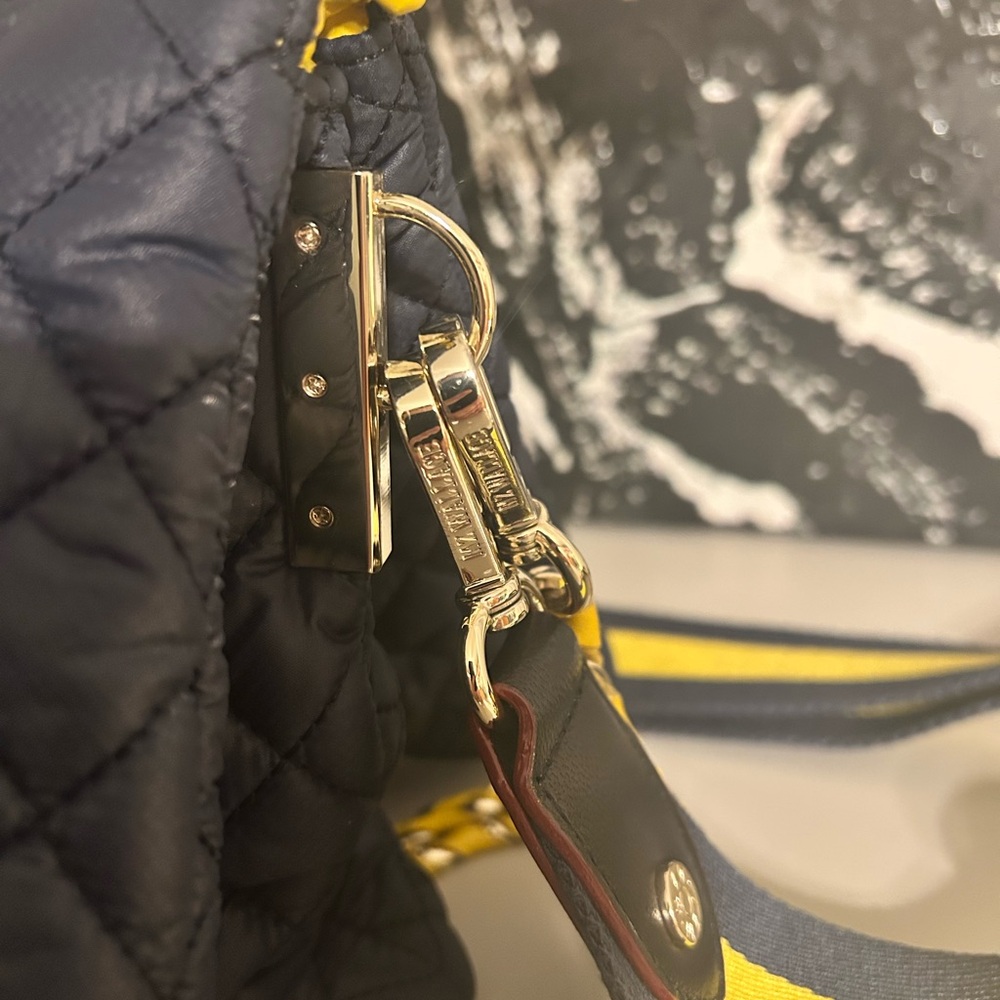 Navy, Yellow MZ Wallace Pippa Quilted Crossbody Bag - Picture 10 of 15